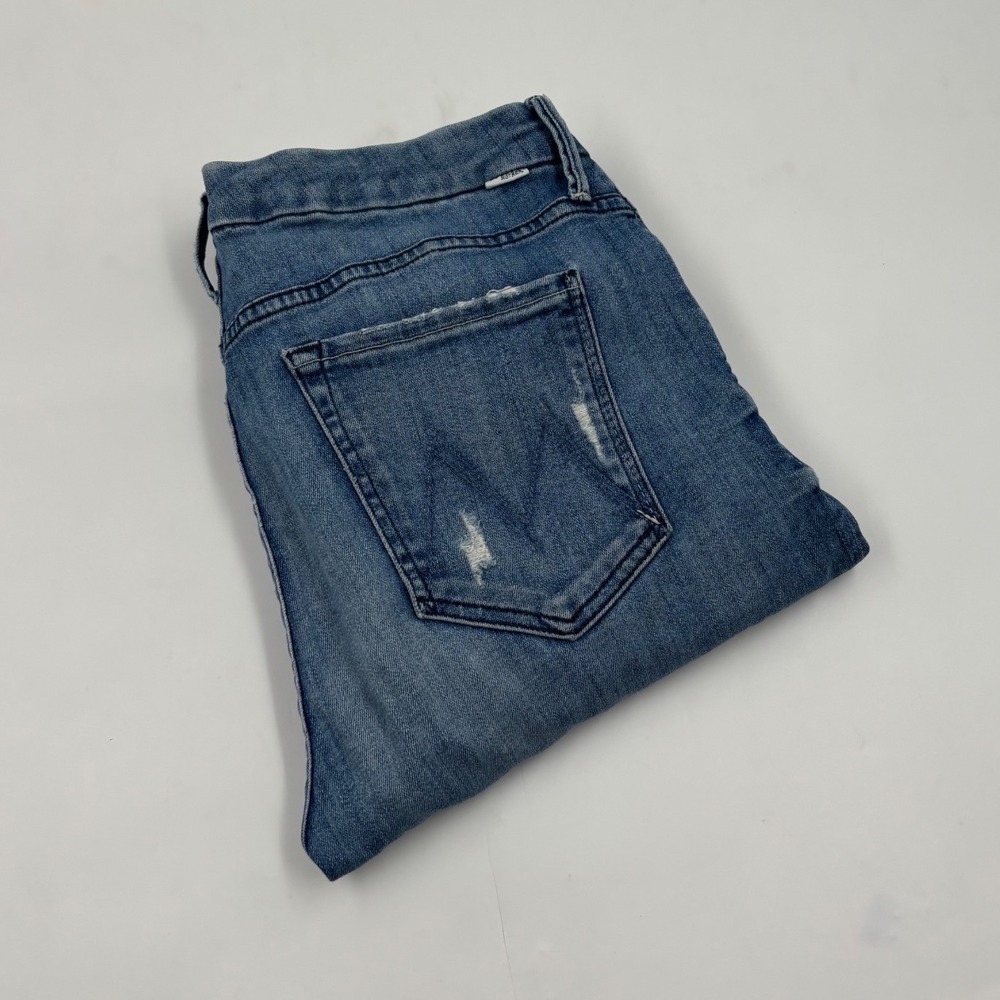 Mother Women's 32‎ The Looker Ankle Step Fray Blue Distressed Jeans